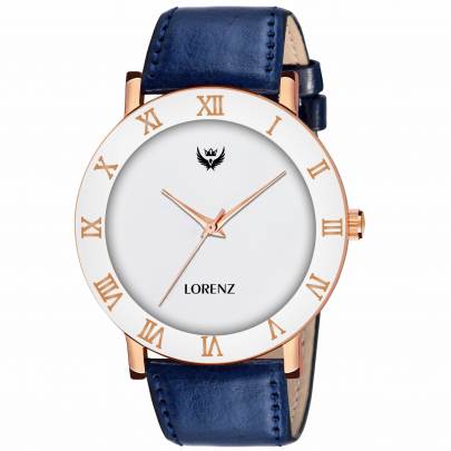 Lorenz Blue Leather Strap Watch for Men