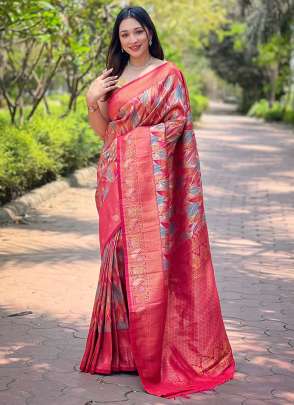 Pink Kanchi Pattu Silk Traditional Wear Weaving Saree Saree